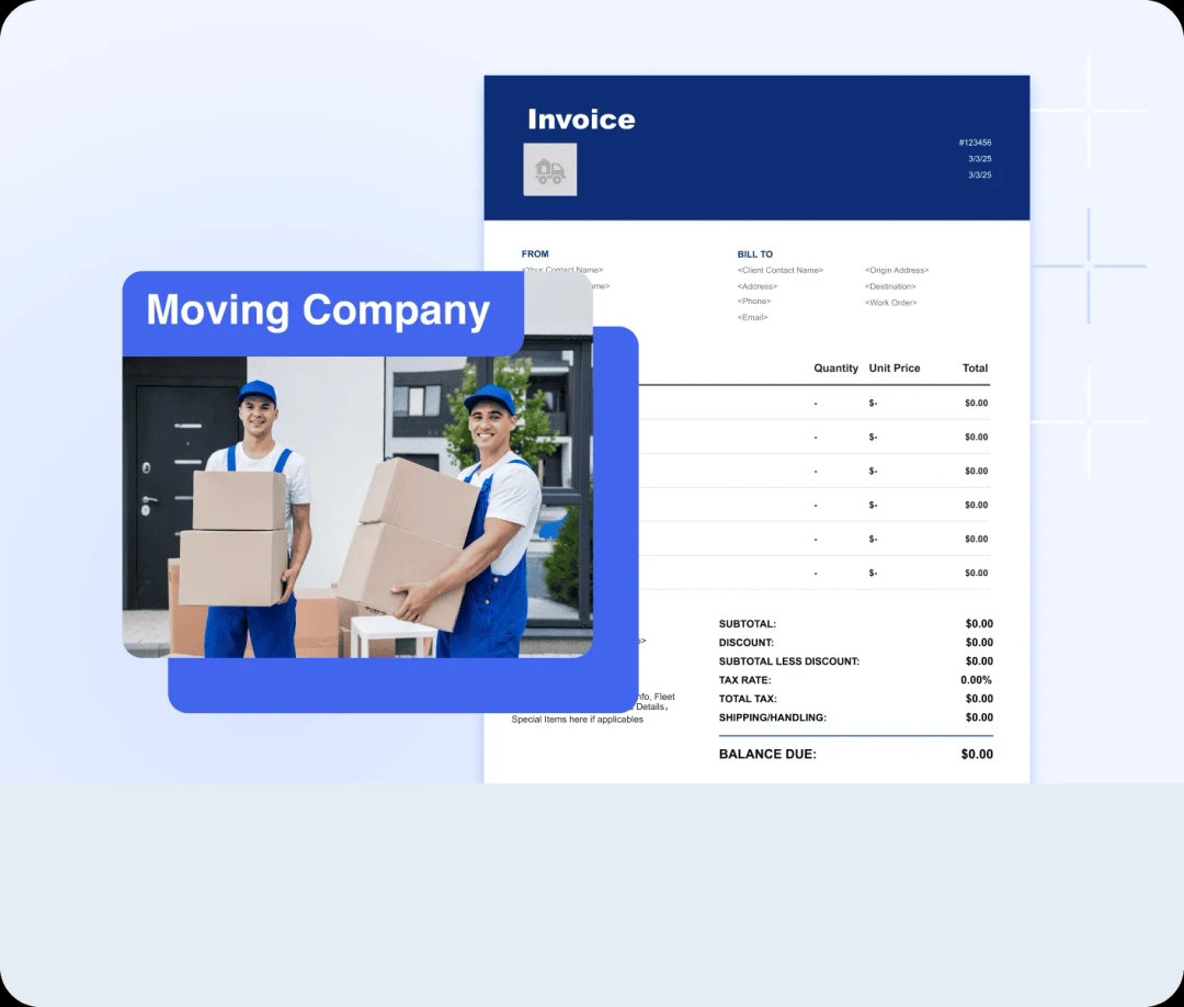 Moving Company Invoice Template