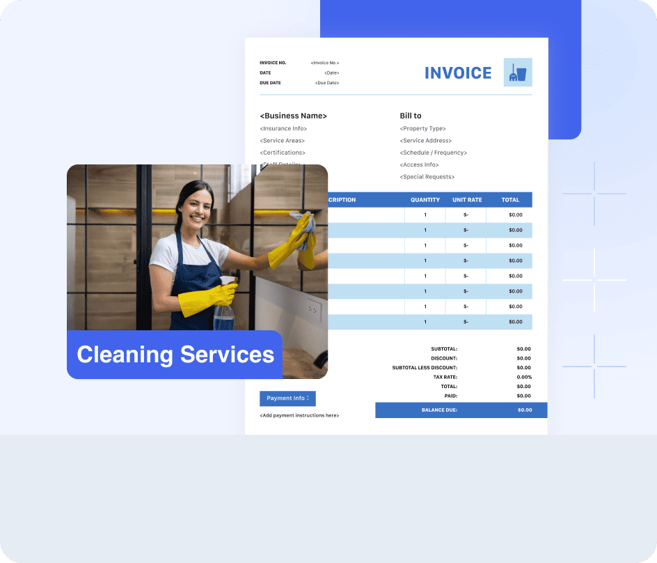Cleaning Services Invoice Templates